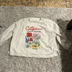 California Coastal Flowers crew neck